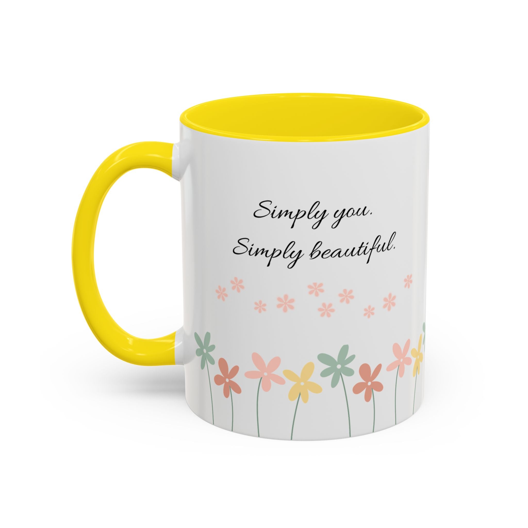Simply You Floral Accent Coffee Mug – "Simply you. Simply beautiful."