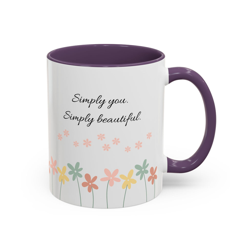 Simply You Floral Accent Coffee Mug – "Simply you. Simply beautiful."