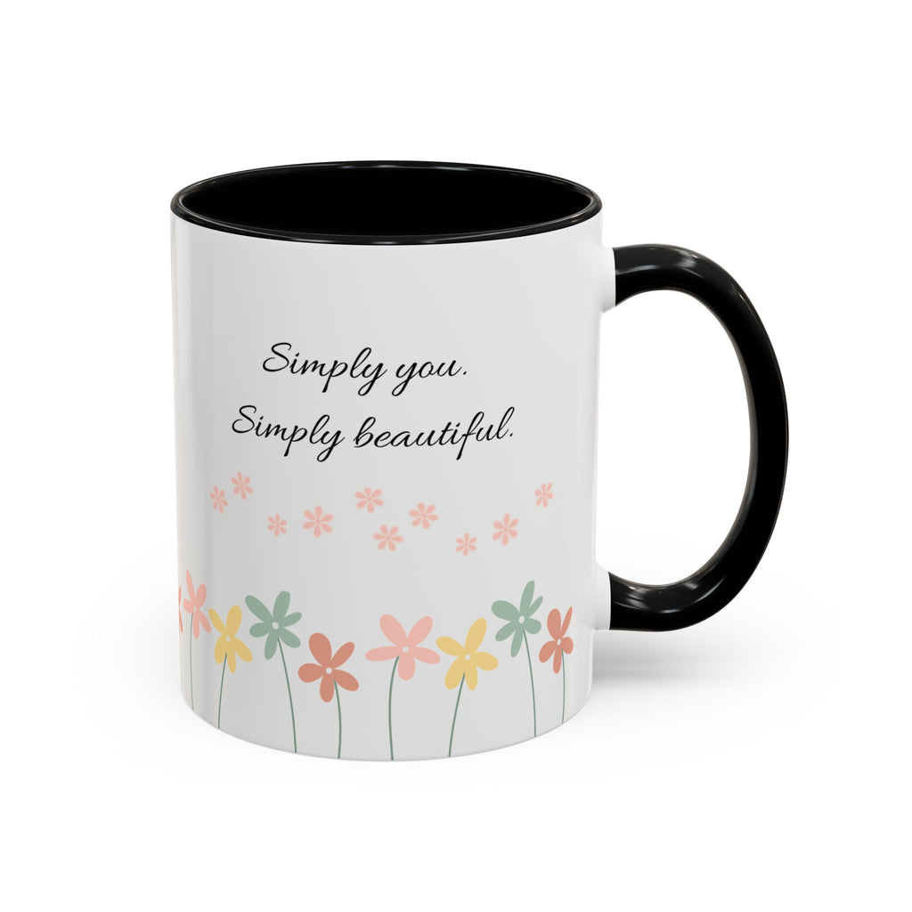 Simply You Floral Accent Coffee Mug – "Simply you. Simply beautiful."