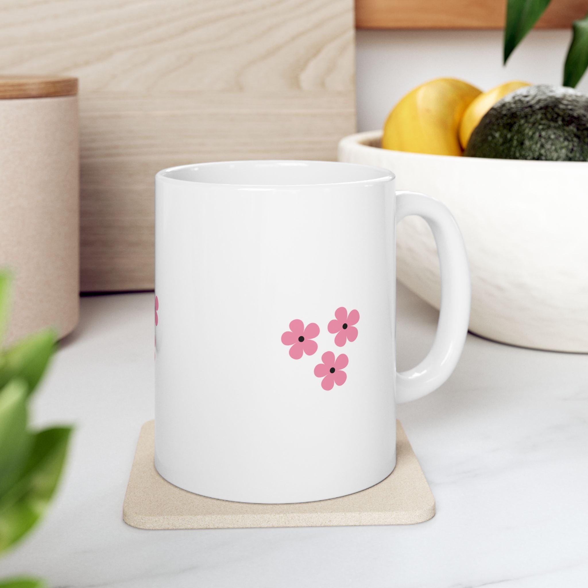 Pink Daisy Ceramic Mug — Cute Floral Coffee Cup (11oz & 15oz)