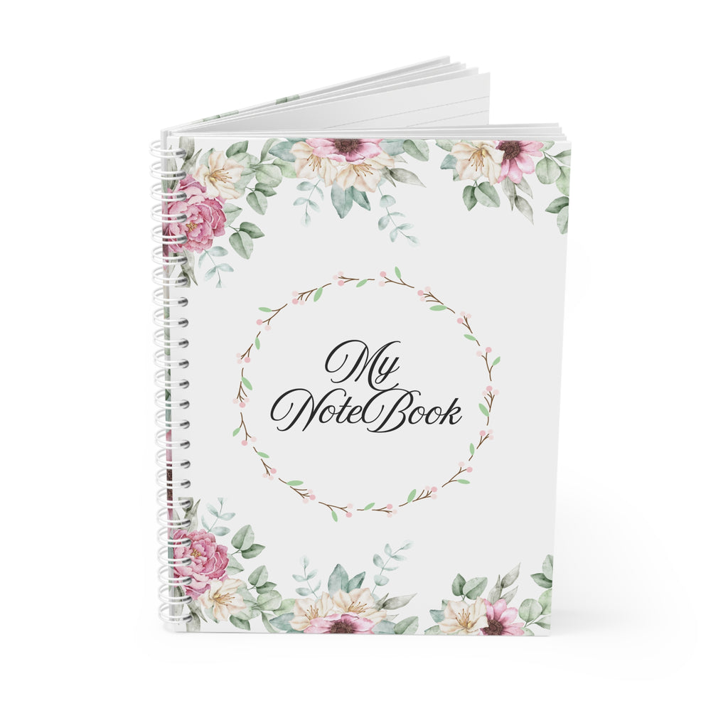 Floral Spiral Notebook - "My NoteBook" Elegant Garden Journal