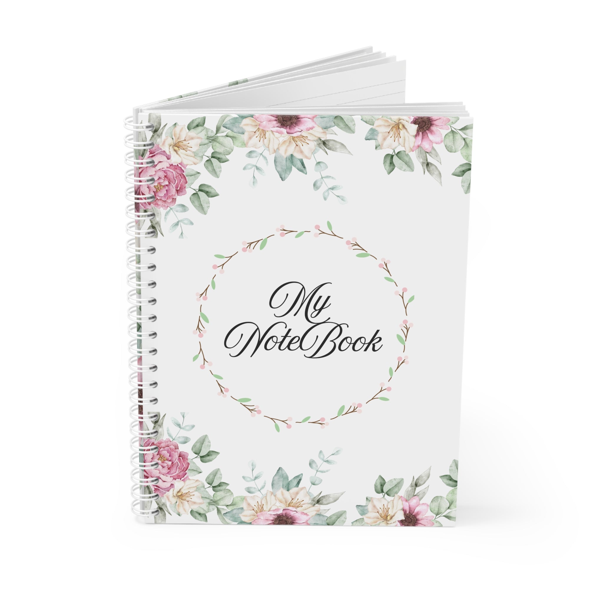 Floral Spiral Notebook - "My NoteBook" Elegant Garden Journal