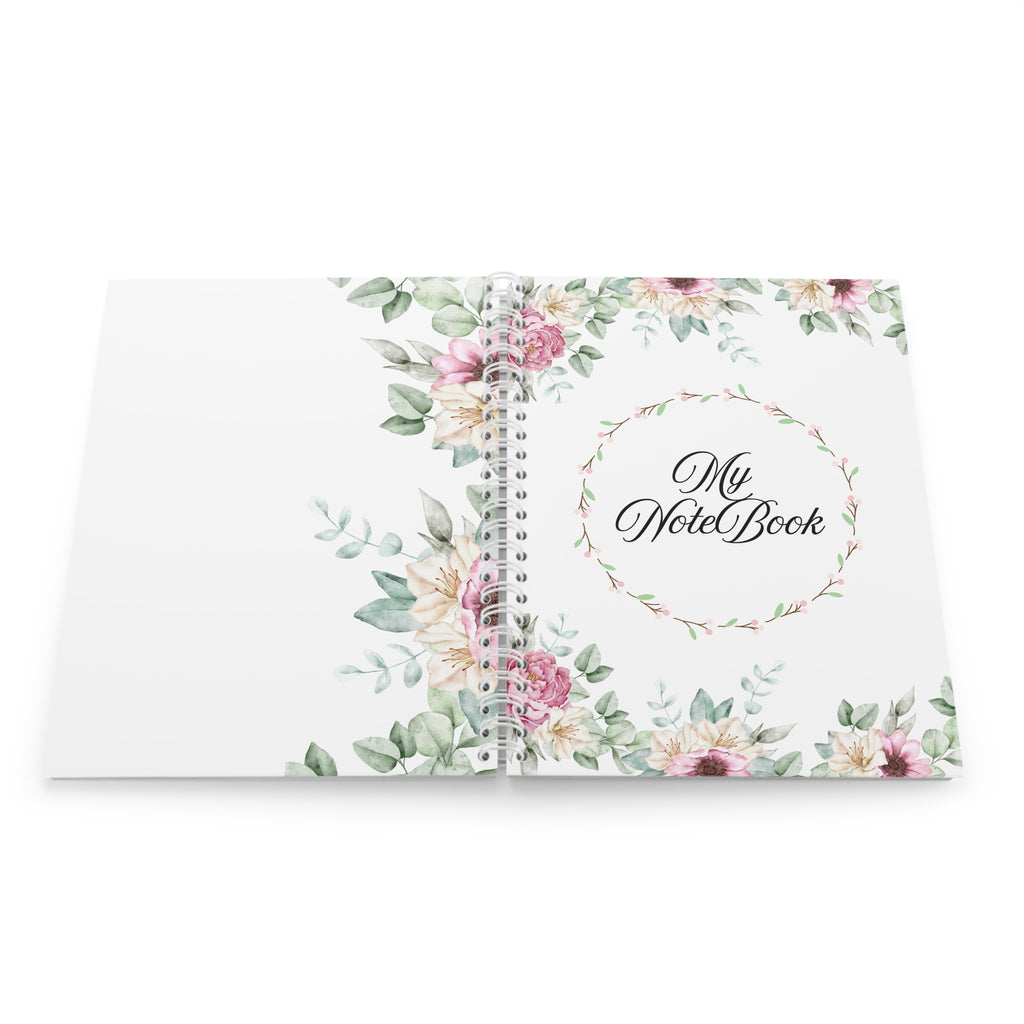 Floral Spiral Notebook - "My NoteBook" Elegant Garden Journal