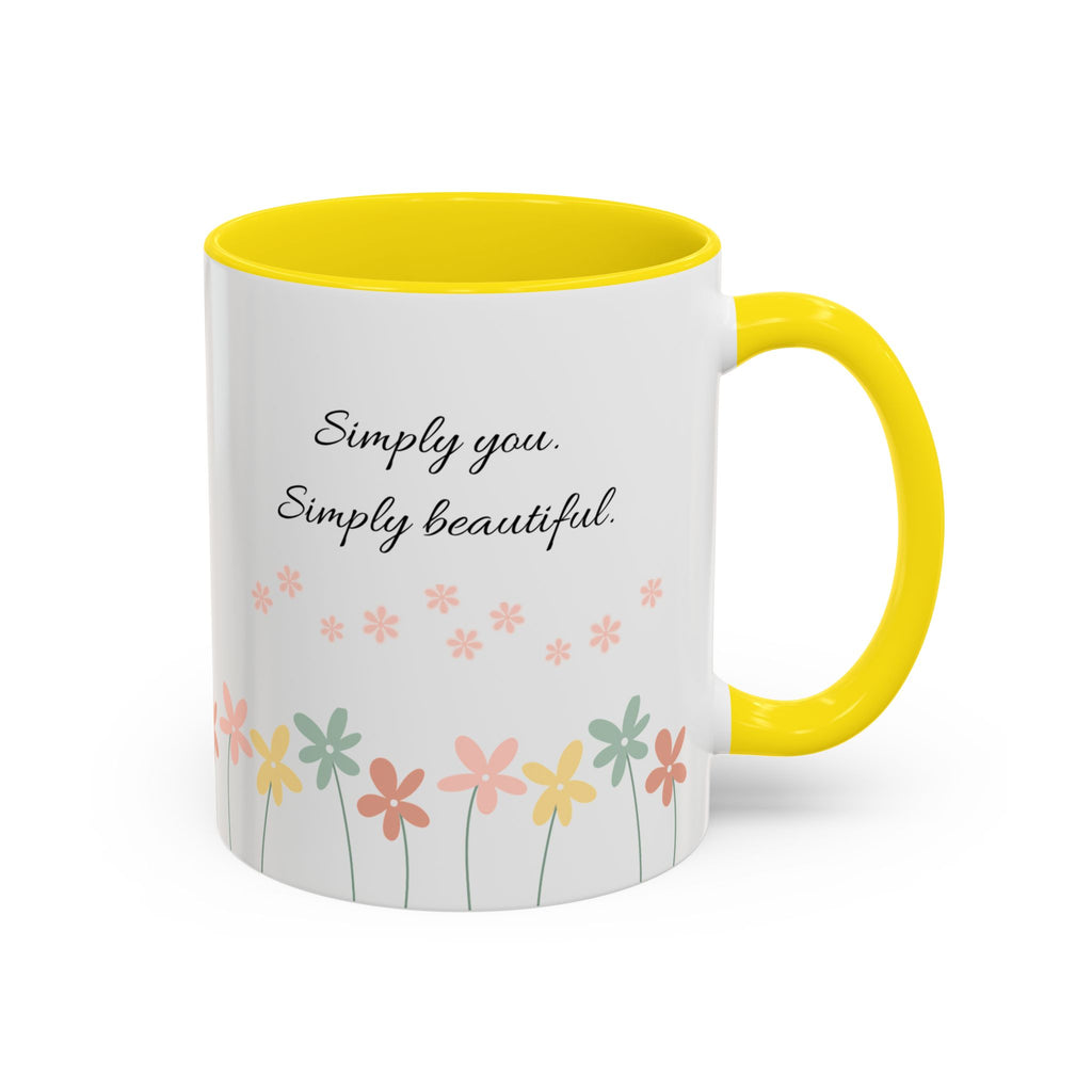 Simply You Floral Accent Coffee Mug – "Simply you. Simply beautiful."