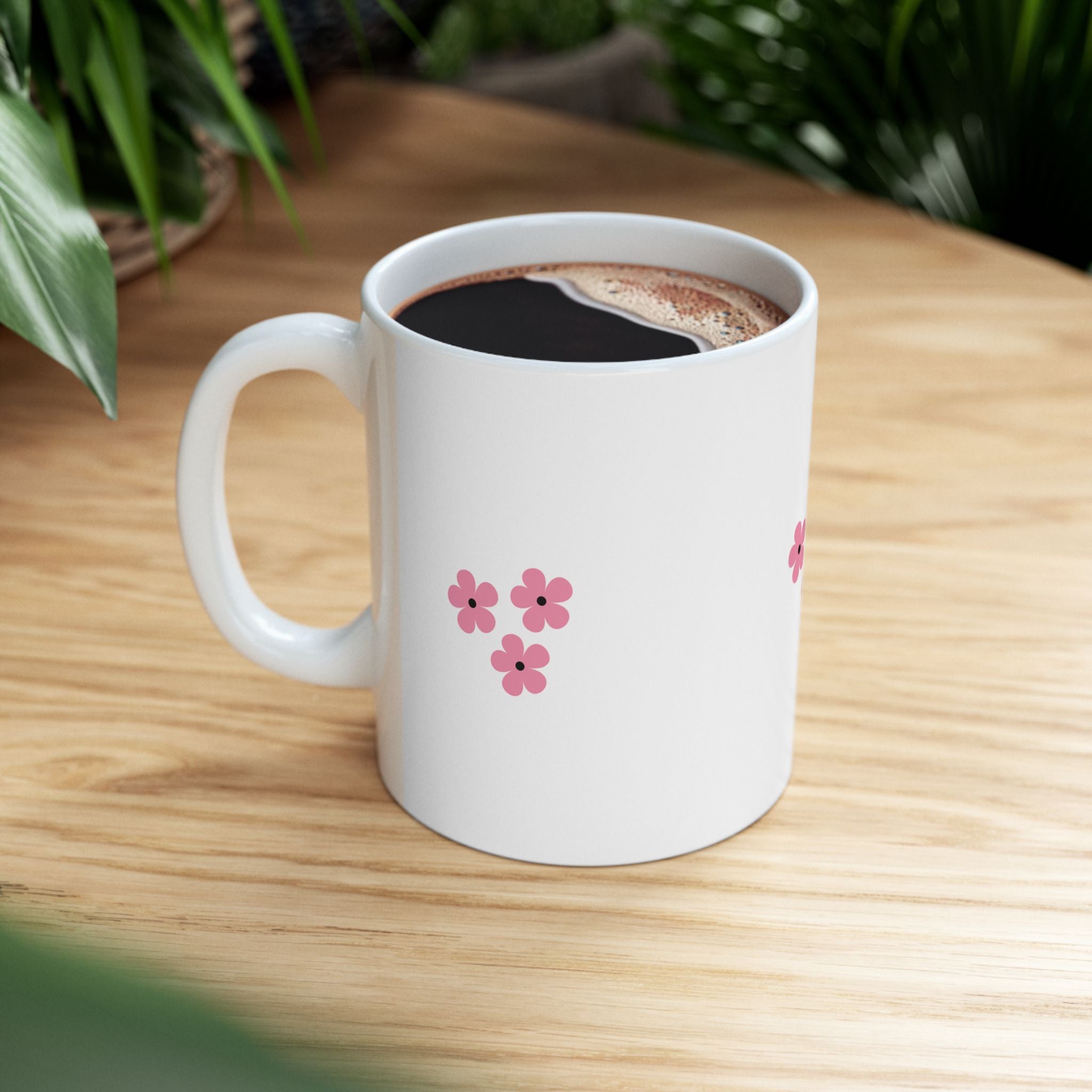 Pink Daisy Ceramic Mug — Cute Floral Coffee Cup (11oz & 15oz)