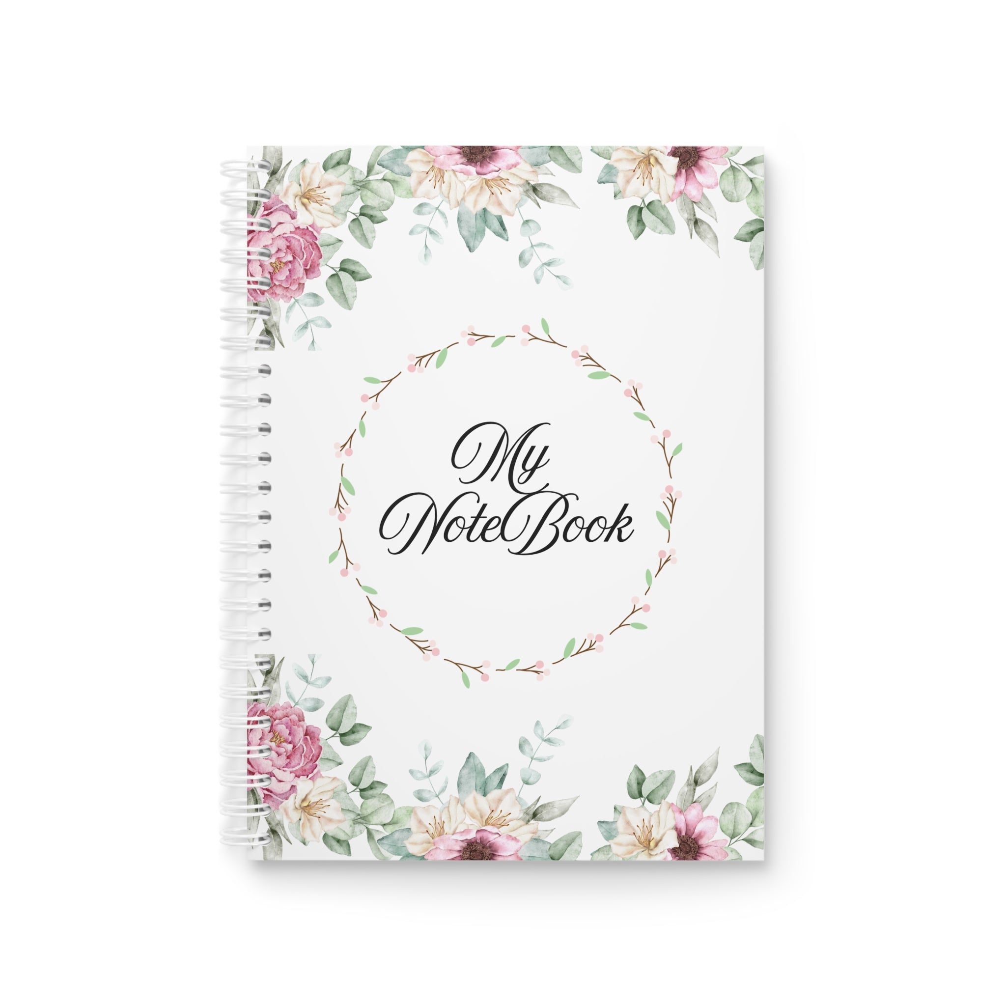 Floral Spiral Notebook - "My NoteBook" Elegant Garden Journal