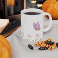 Butterfly Garden Ceramic Mug – Cute Pink Floral Butterfly Coffee Cup (11oz & 15oz)
