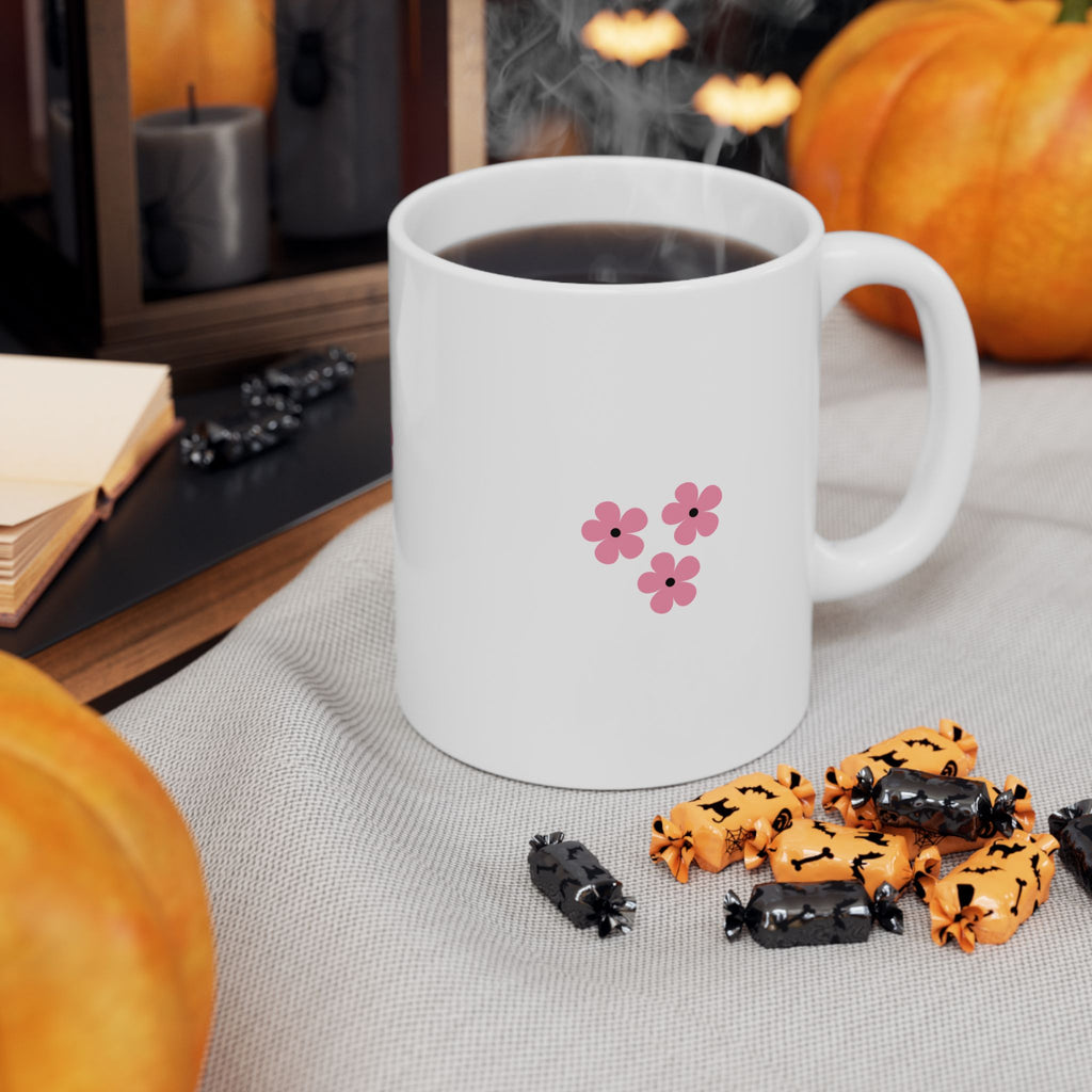 Pink Daisy Ceramic Mug — Cute Floral Coffee Cup (11oz & 15oz)