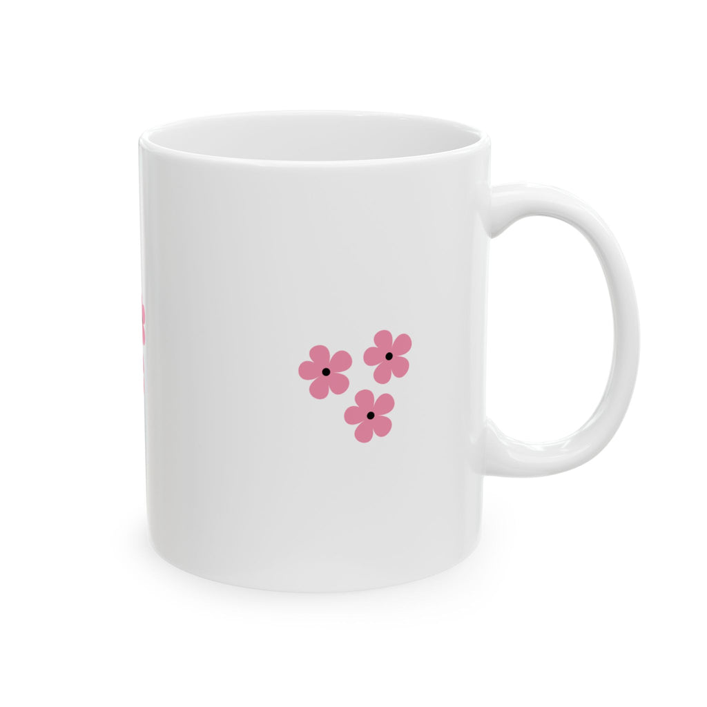Pink Daisy Ceramic Mug — Cute Floral Coffee Cup (11oz & 15oz)